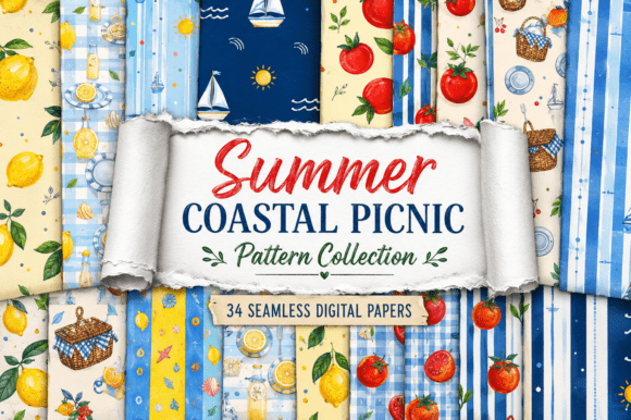 Summer Coastal Picnic Pattern Collection
