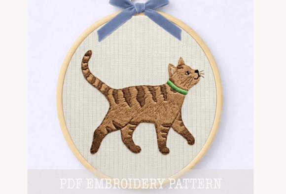 Tabby Cat Embroidery Pattern