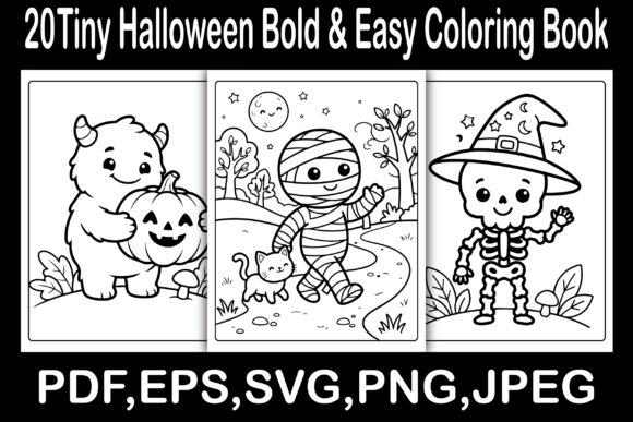 Tiny Halloween Bold & Easy Coloring Book