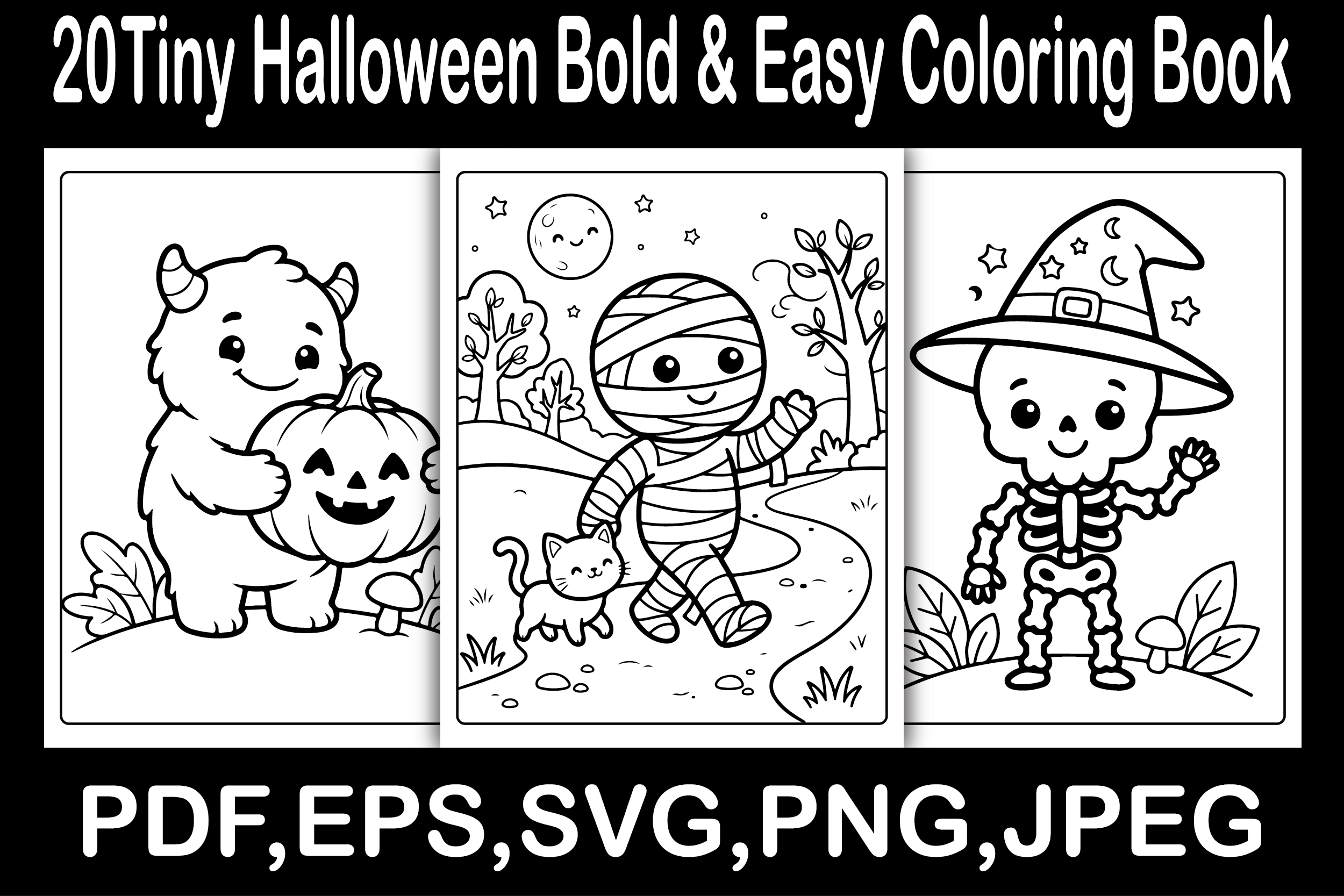 Tiny Halloween Bold & Easy Coloring Book