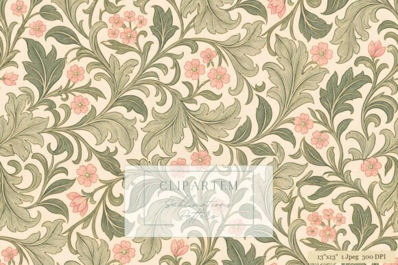 Victorian Acanthus Floral Morris Pattern
