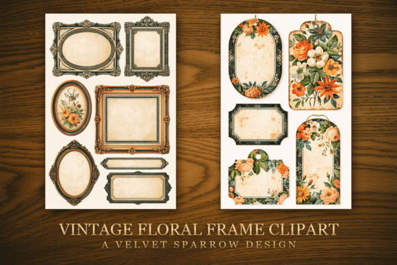 Vintage Floral Frame Clipart