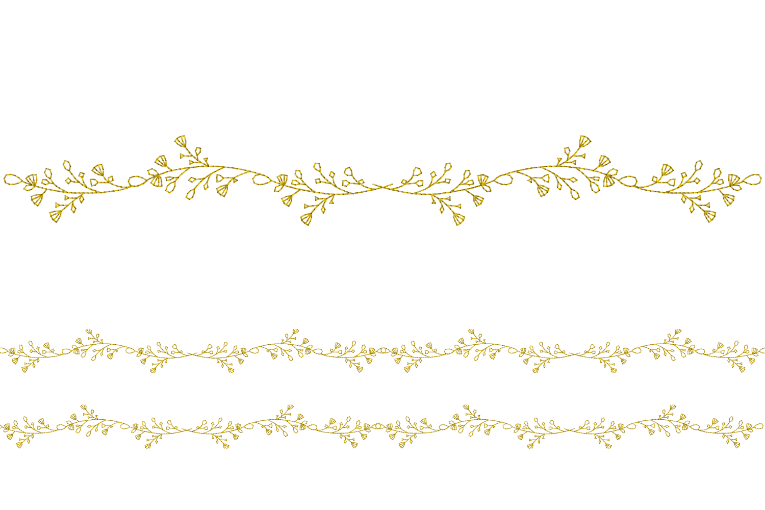 Wildflower Vine Border Embroidery Design