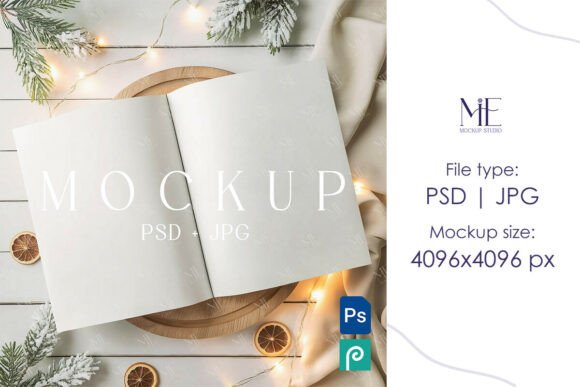 Winter Christmas Newspaper Mockup