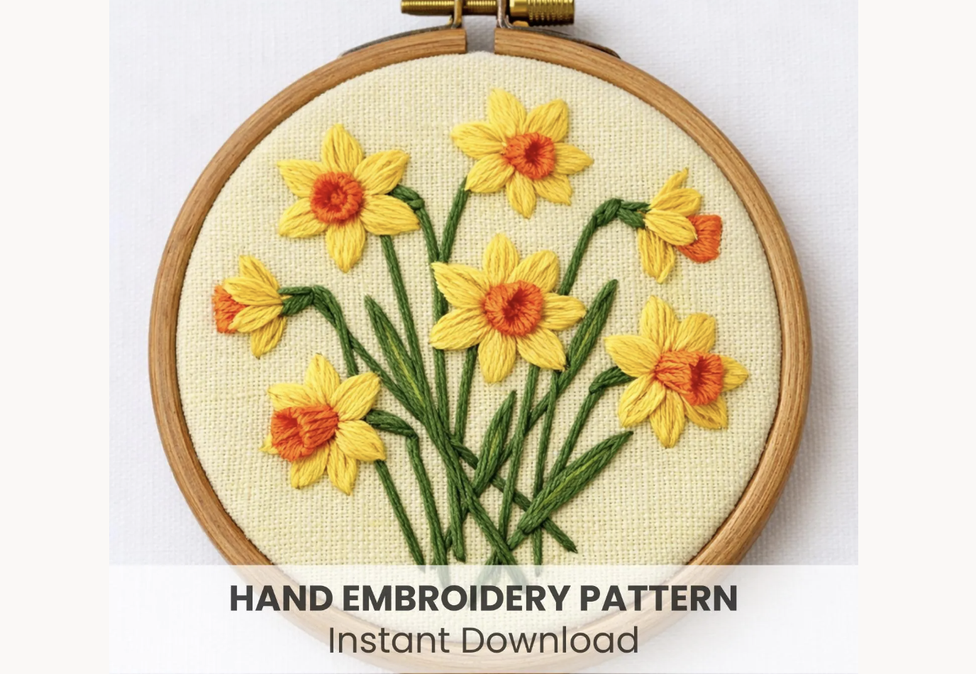 Yellow Daffodil Embroidery Pattern