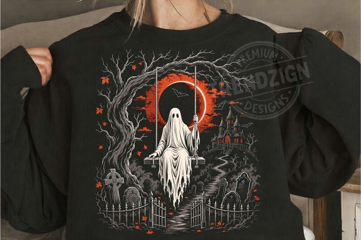 Ghost On Swing Png Haunted Ghost Swing
