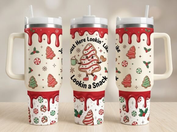 Unny Christmas 40oz Tumbler Wrap PNG