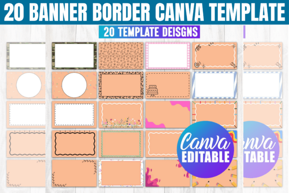 20x Banner Border Editable Templates