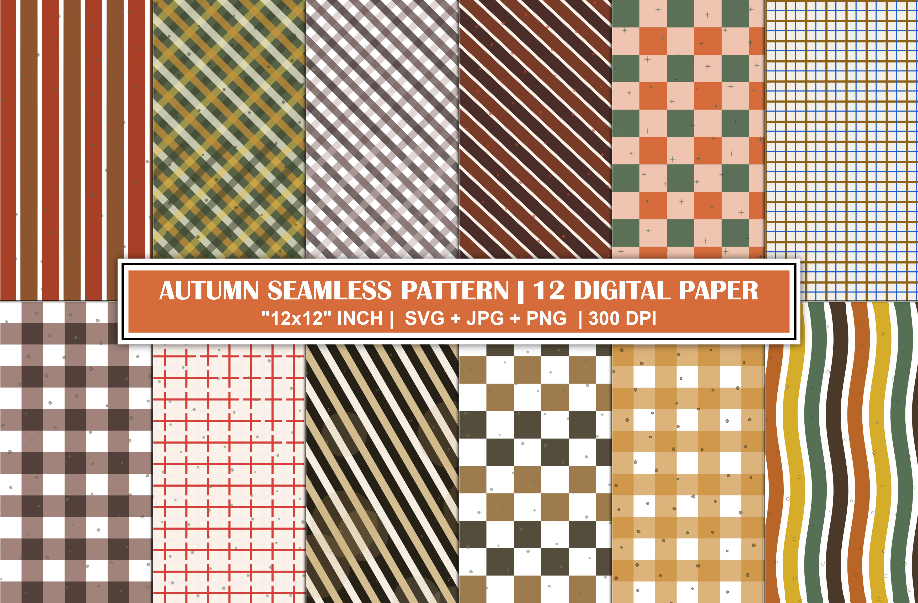 Autumn Digital Paper Background Bundle