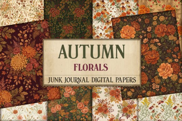 Autumn Florals Junk Journal Pages