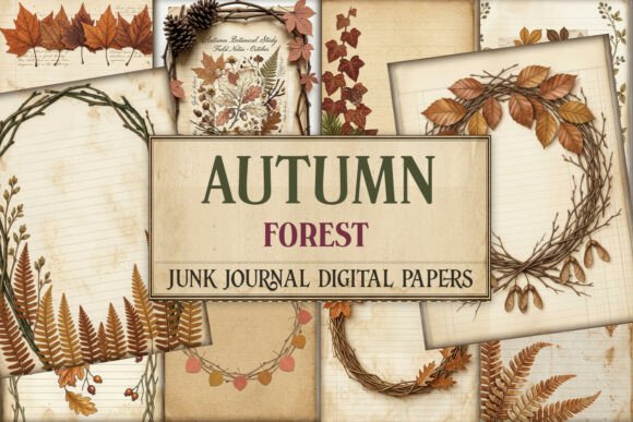 Autumn Forest Junk Journal Paper