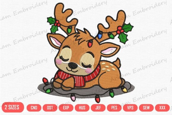 Baby Deer with Lights & Scarf