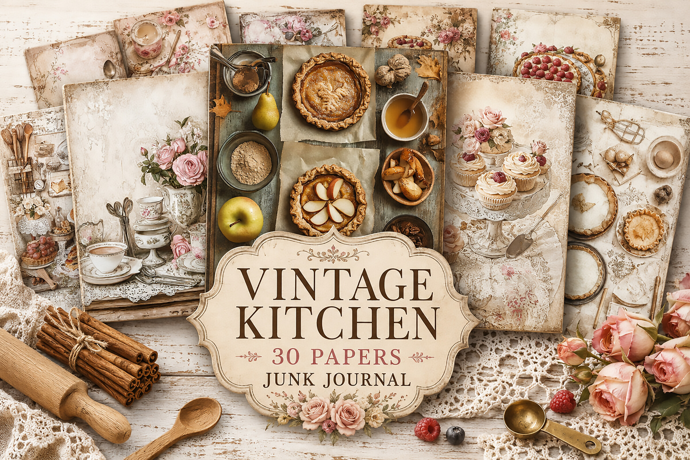 Baking and Dessert Junk Journal Papers