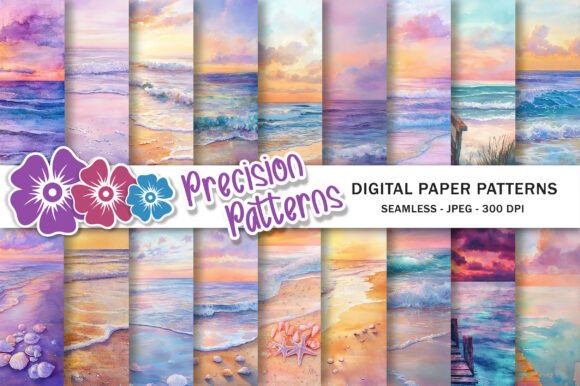 Beach Magical Sunset Background