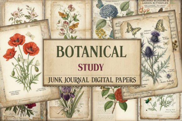 Botanical Study Junk Journal Pages