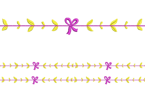 Bow and Leaf Border Embroidery Design