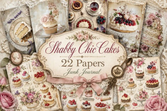 Cake and Cupcake Junk Journal Papers