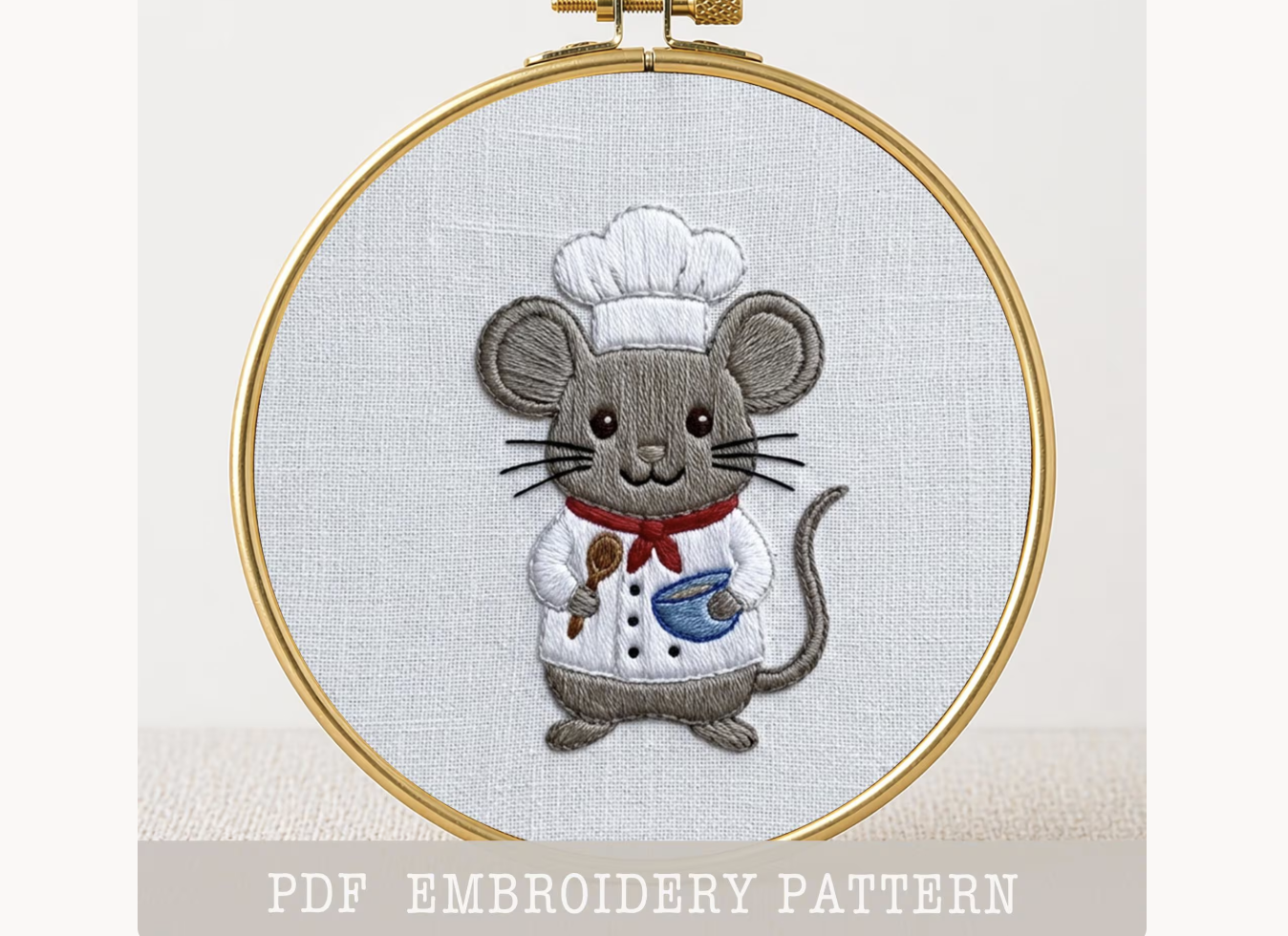 Chef Mouse Design Embroidery Pattern