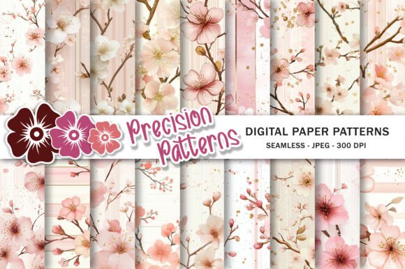 Cherry Blossom Digital Paper Packs