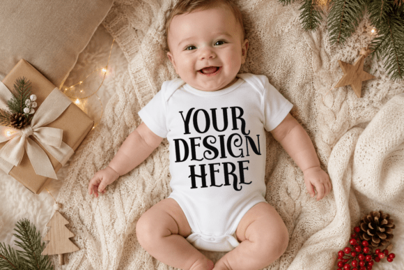 Christmas Baby Onesie Mockup