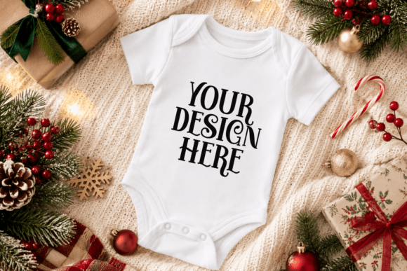 Christmas Baby Onesie Mockup