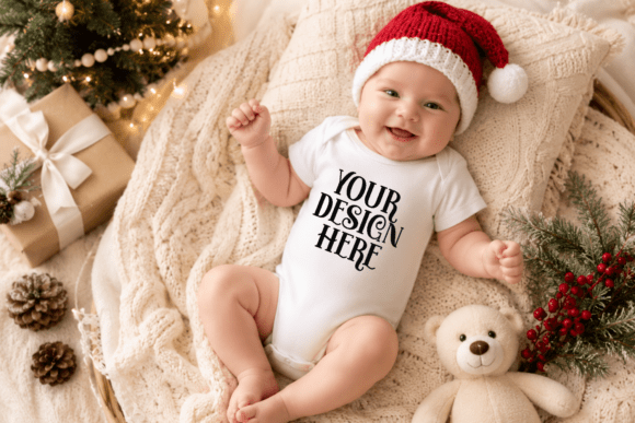 Christmas Baby Onesie Mockup