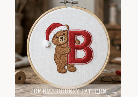 Christmas Bear B Embroidery Pattern