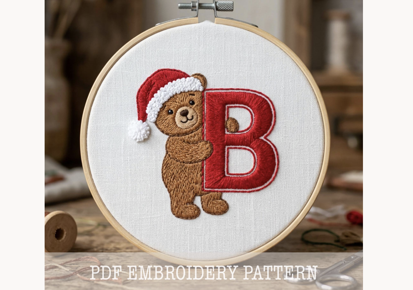Christmas Bear B Embroidery Pattern