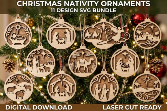 Christmas Nativity Scene SVG Bundle laser cut file