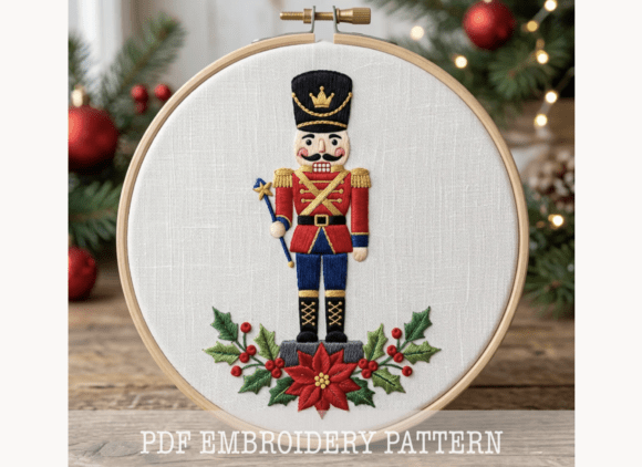Christmas Nutcracker Embroidery Pattern