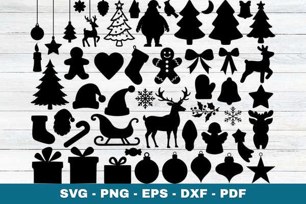Christmas Shapes Silhouette SVG Bundle