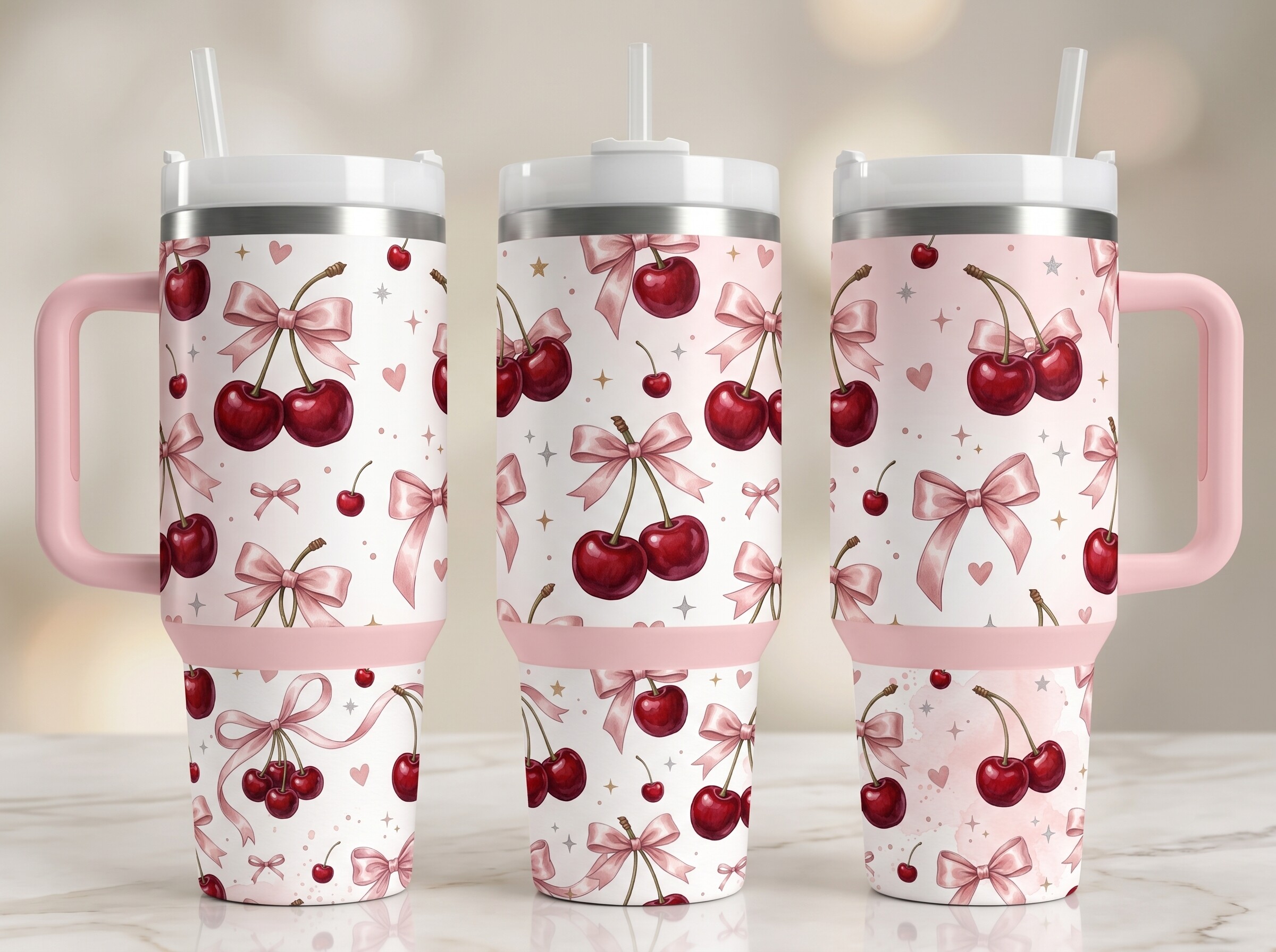 Coquette Flora 20oz,40oz Tumbler Wrap