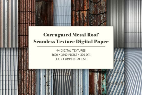 Corrugated Metal Roof Seamless Textures