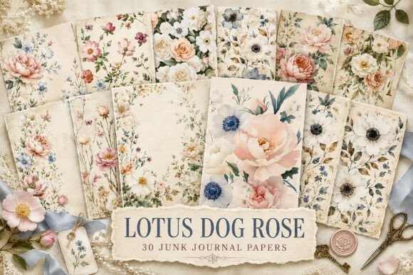 Cottage Garden Floral Junk Journal Paper