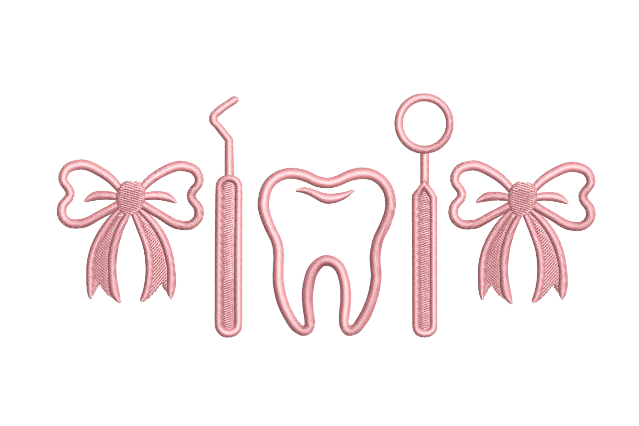 Cute Dental Tools Tooth Bow
