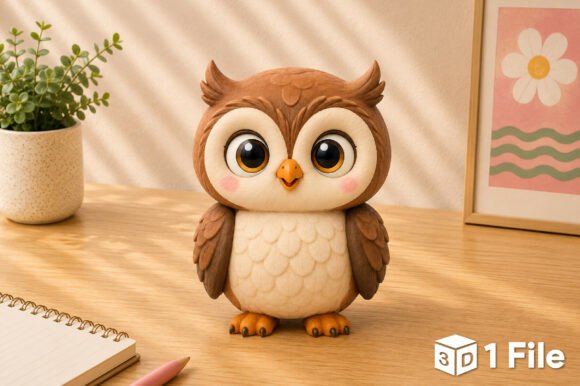 Cute Owl 3D Model STL File