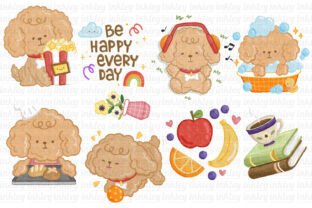 Quack Graphics Cute Poodle Watercolor Clipart Graphic by Inkley Studio · Creative Fabrica