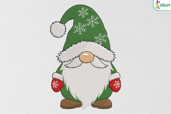 Cute Santa Gnome with Snowflake Hat