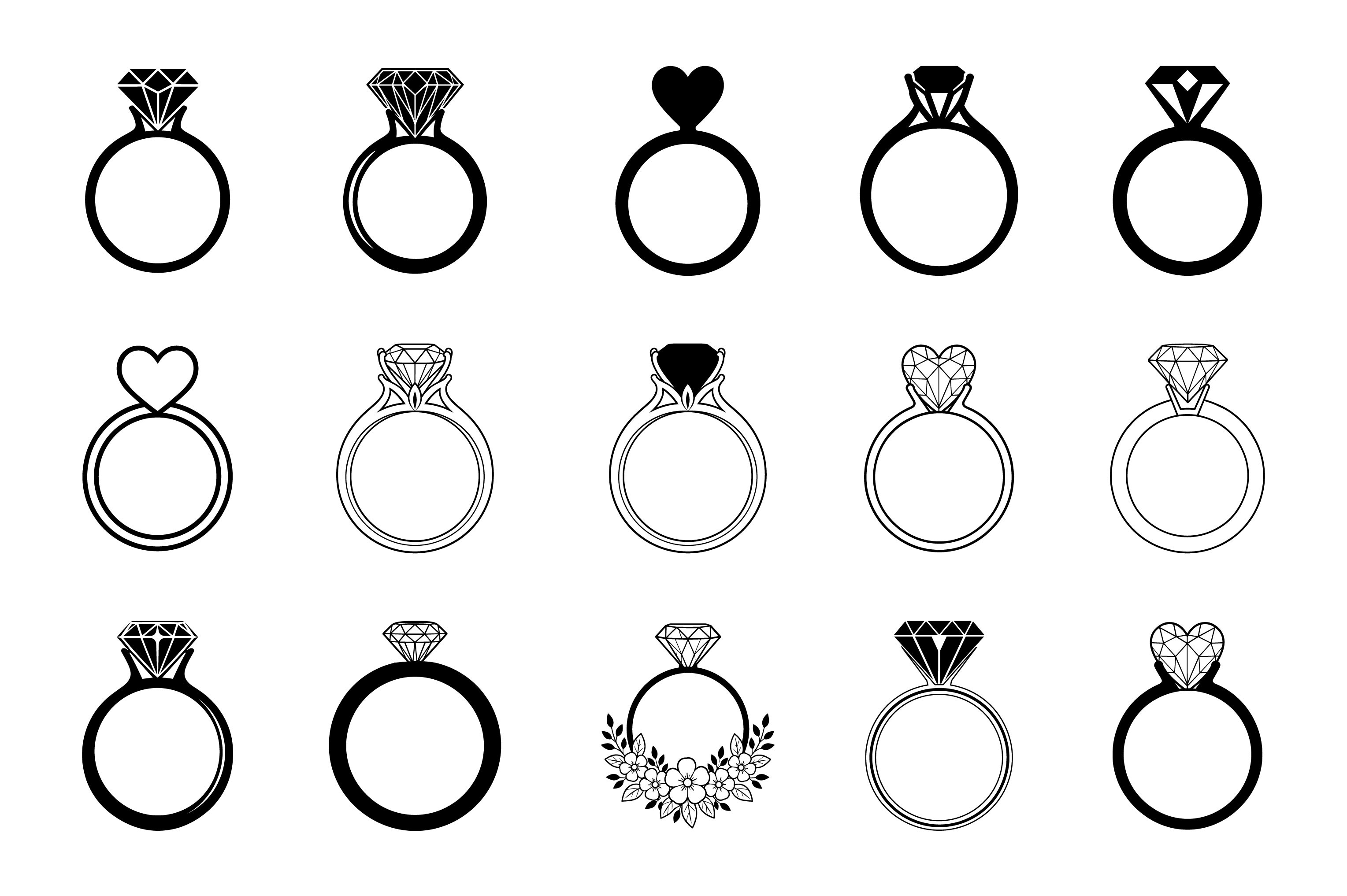 Wedding Rings Images. Free Diamond Engagement Ring Design Bundle Graphic by Craftoria Arts ...