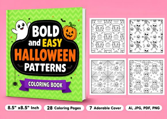 Easy Halloween Patterns Coloring Book