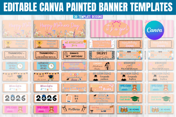 Editable Canva Painted Banner Templates