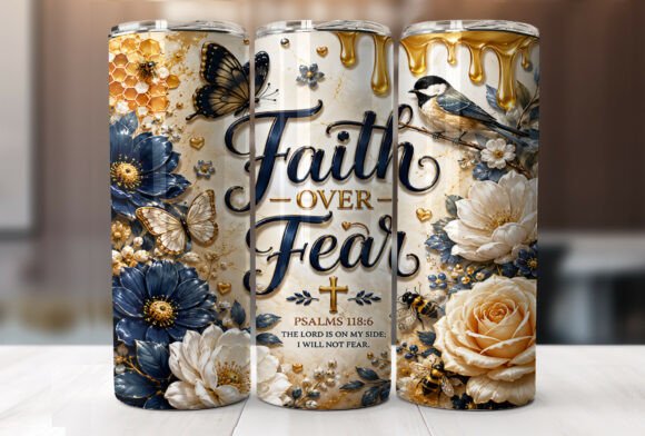 Faith over Fear 20oz Skinny Tumbler Wrap