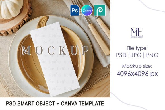 Fall Menu Program Card Mockup