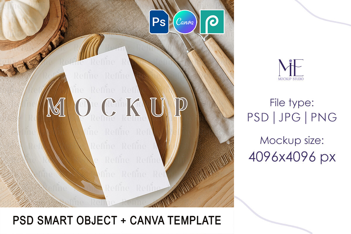 Fall Menu Program Card Mockup