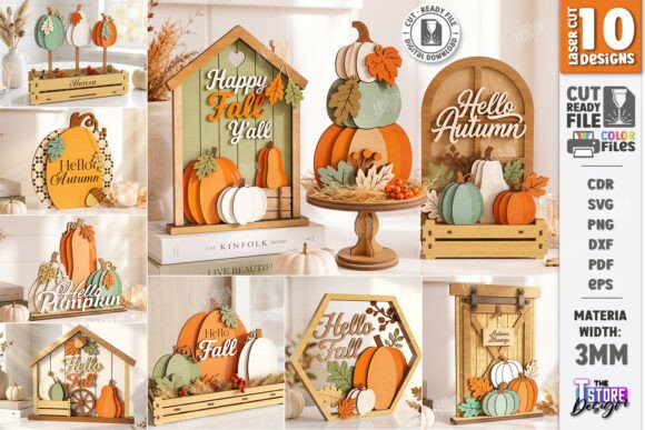 Fall Pumpkins Decor Laser Cut Bundle Laser Cutting