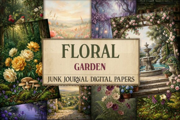 Floral Garden Junk Journal Pages