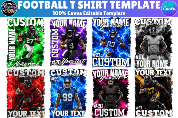 Football T Shirt Canva Editable Template