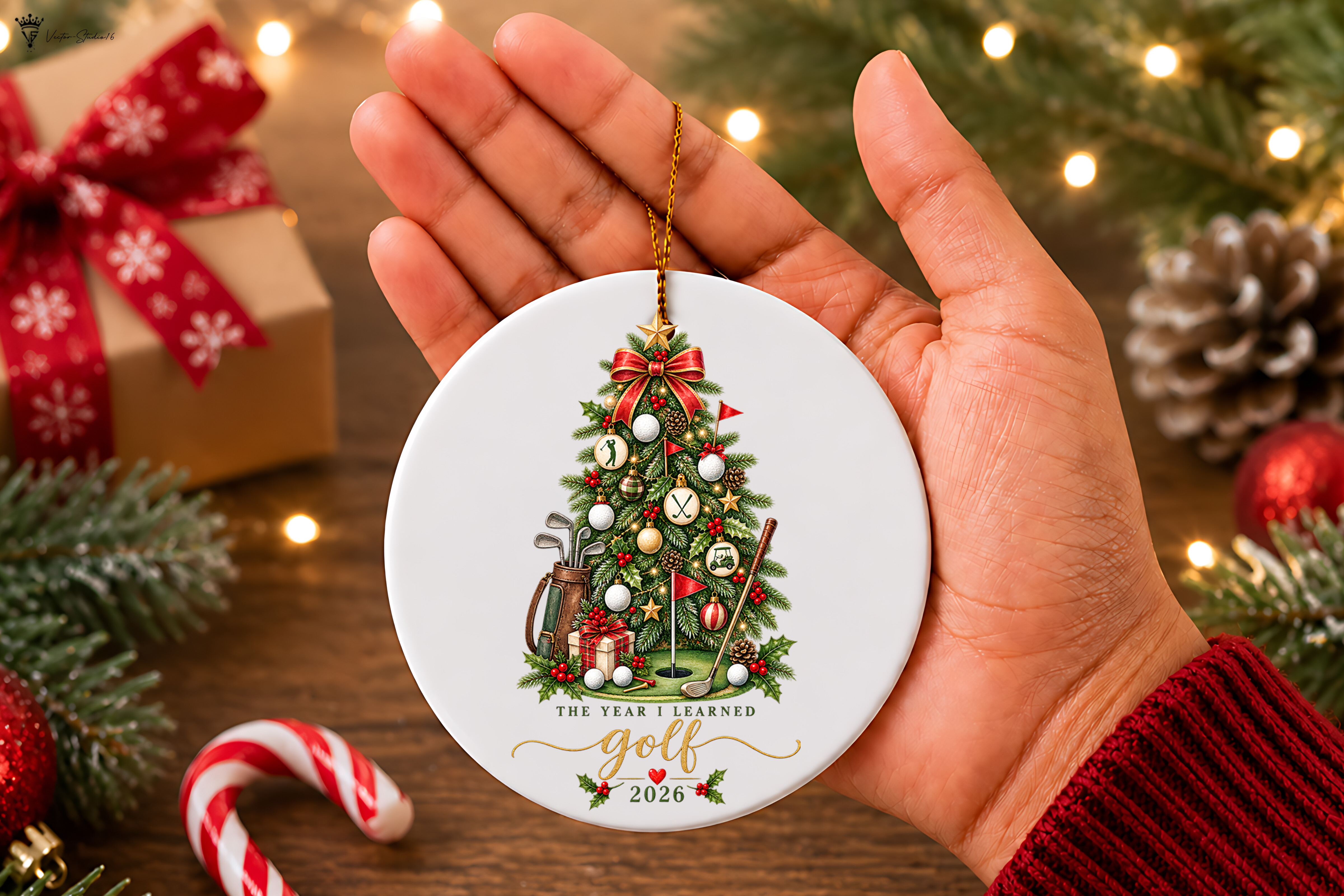 Golf 2026 Christmas Ornament PNG