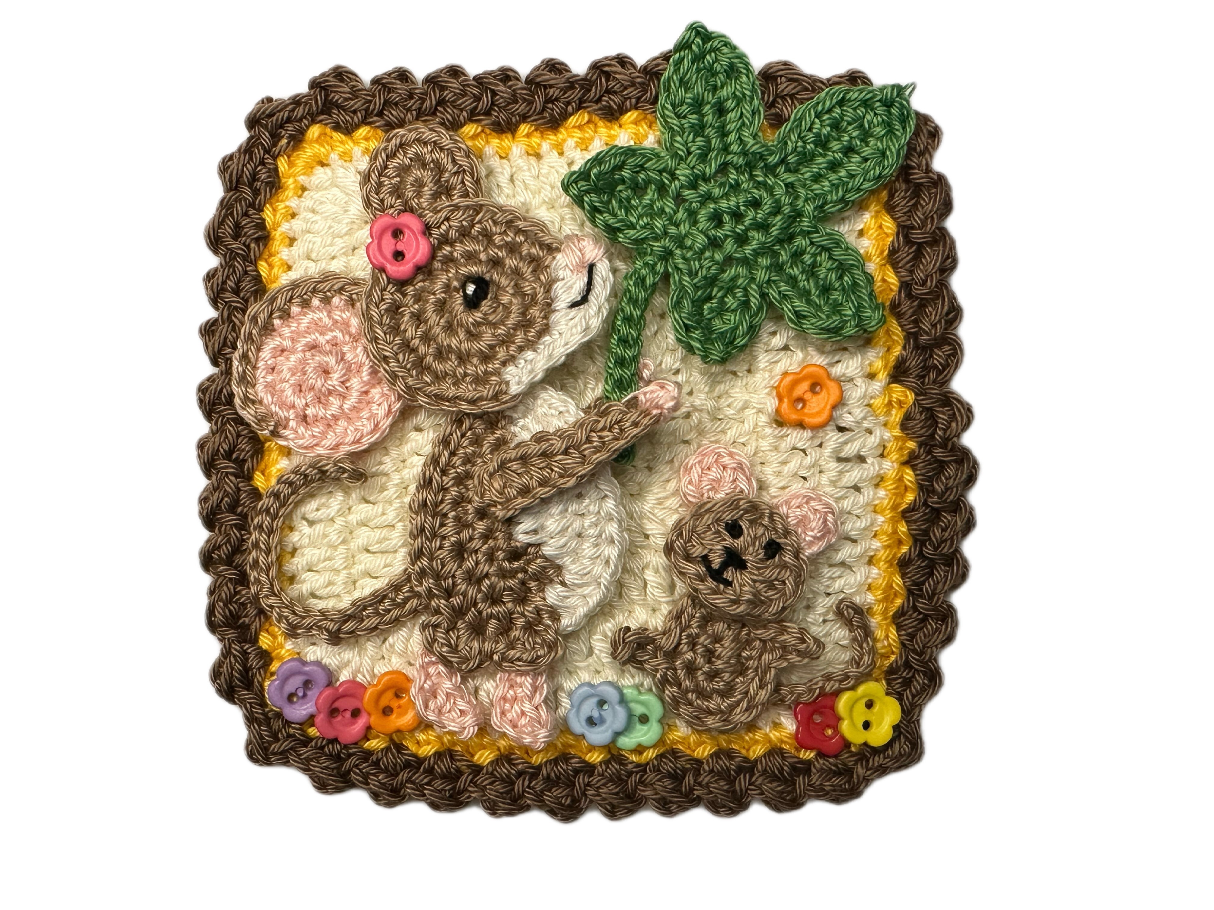Granny Square Mouse Applique Pattern