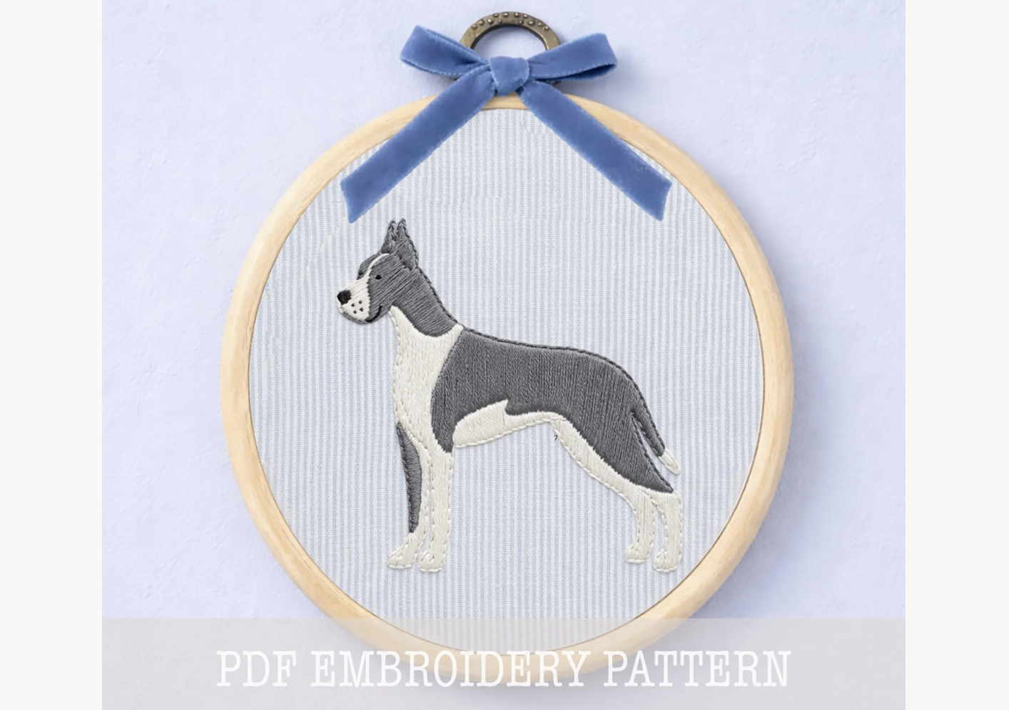 Great Dane Portrait Embroidery Pattern